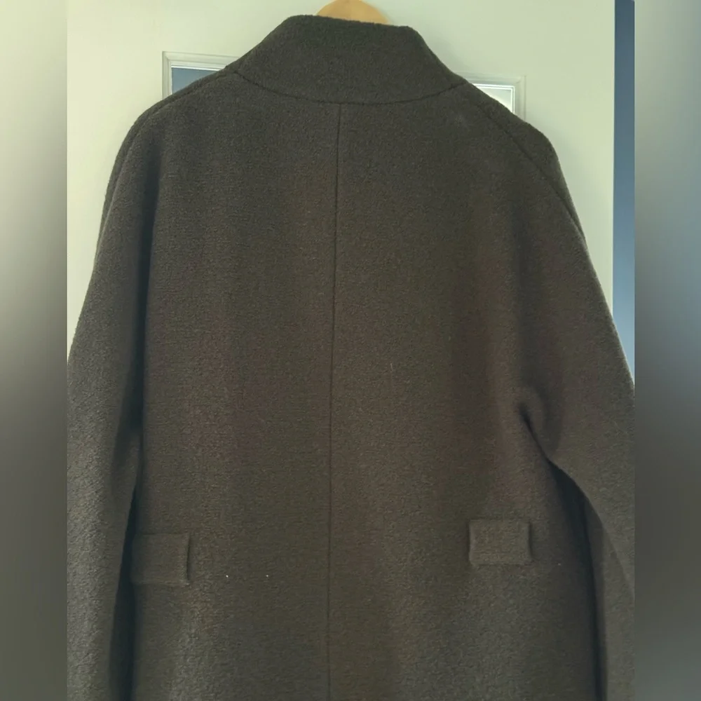 NWT ba&sh khaki “Colin” shawl collar long coat Size Large - Picture 8 of 16